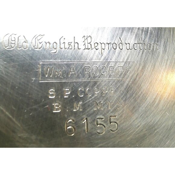 Bowl w/ Grape  Wm A Rogers Old English Reproduction Silver Plated Copper Antique - Picture 8 of 13